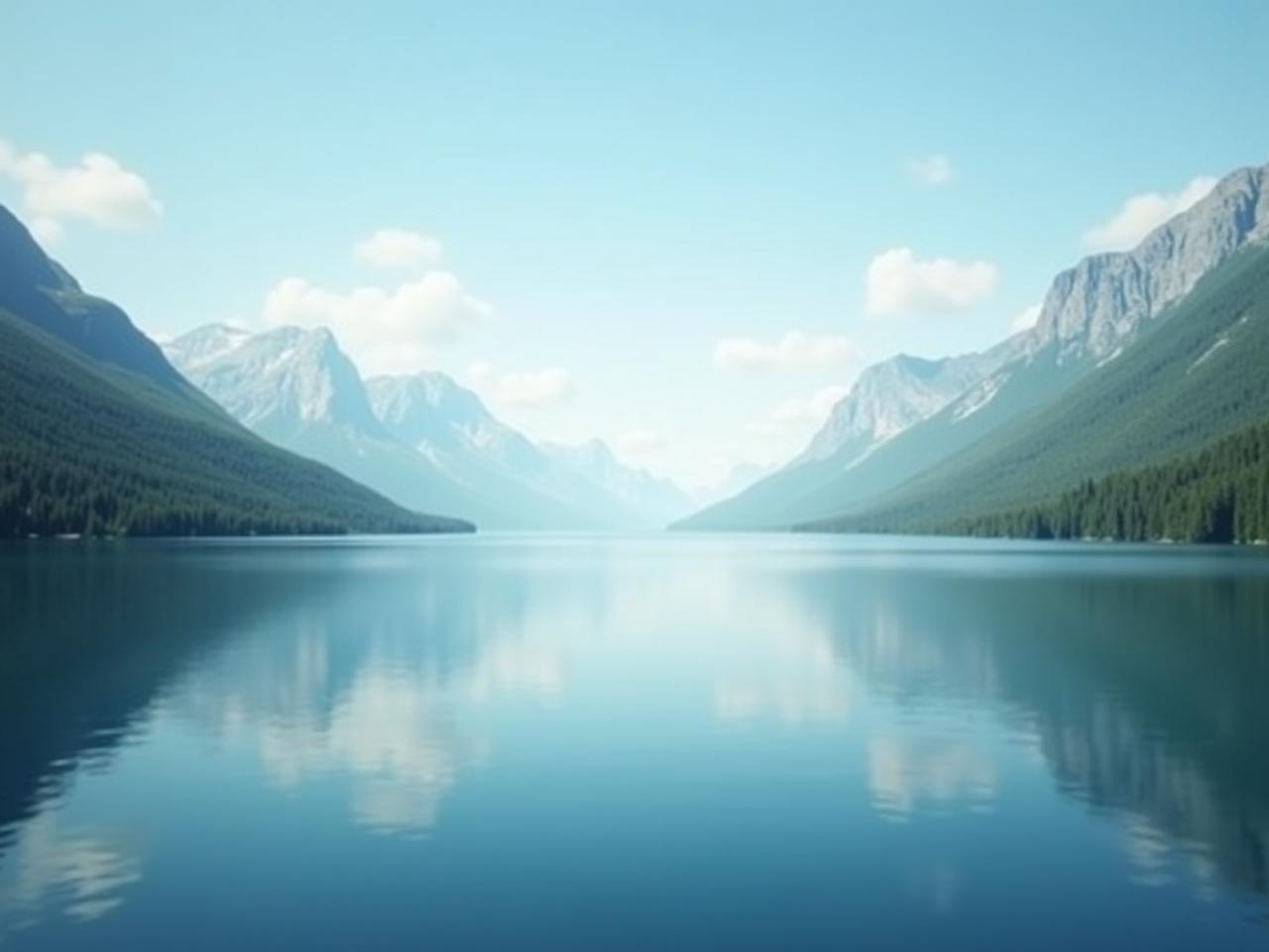 A tranquil lake reflecting a clear sky, symbolizing acceptance and serenity in the face of uncertainty.
