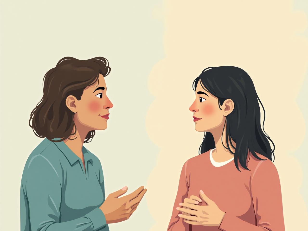 A person listening attentively to another person, symbolizing active listening and empathy.