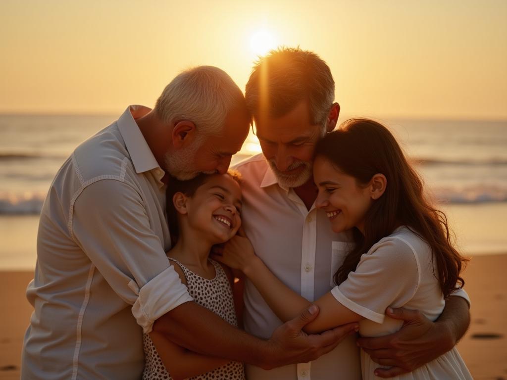 A family embracing, symbolizing unconditional love. The focus is on connection and empathy.