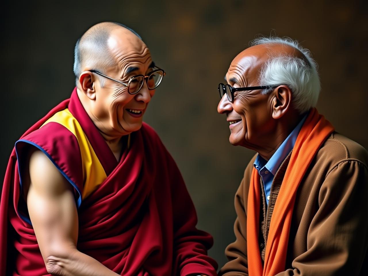 A serene photo of the Dalai Lama and Desmond Tutu together, symbolizing compassion and wisdom.