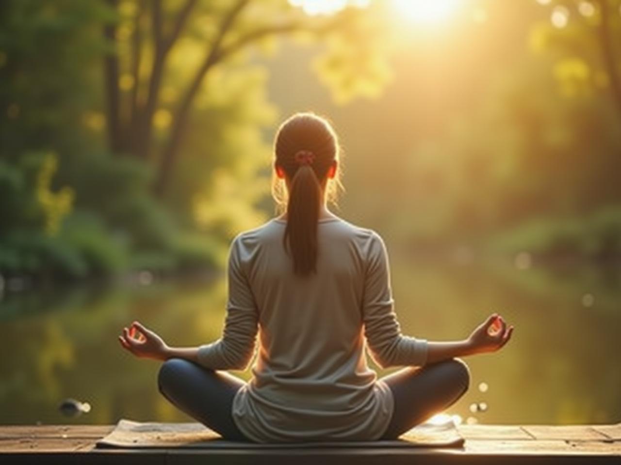 A person practicing mindfulness meditation in a peaceful natural setting, symbolizing emotional resilience and mental wellbeing.
