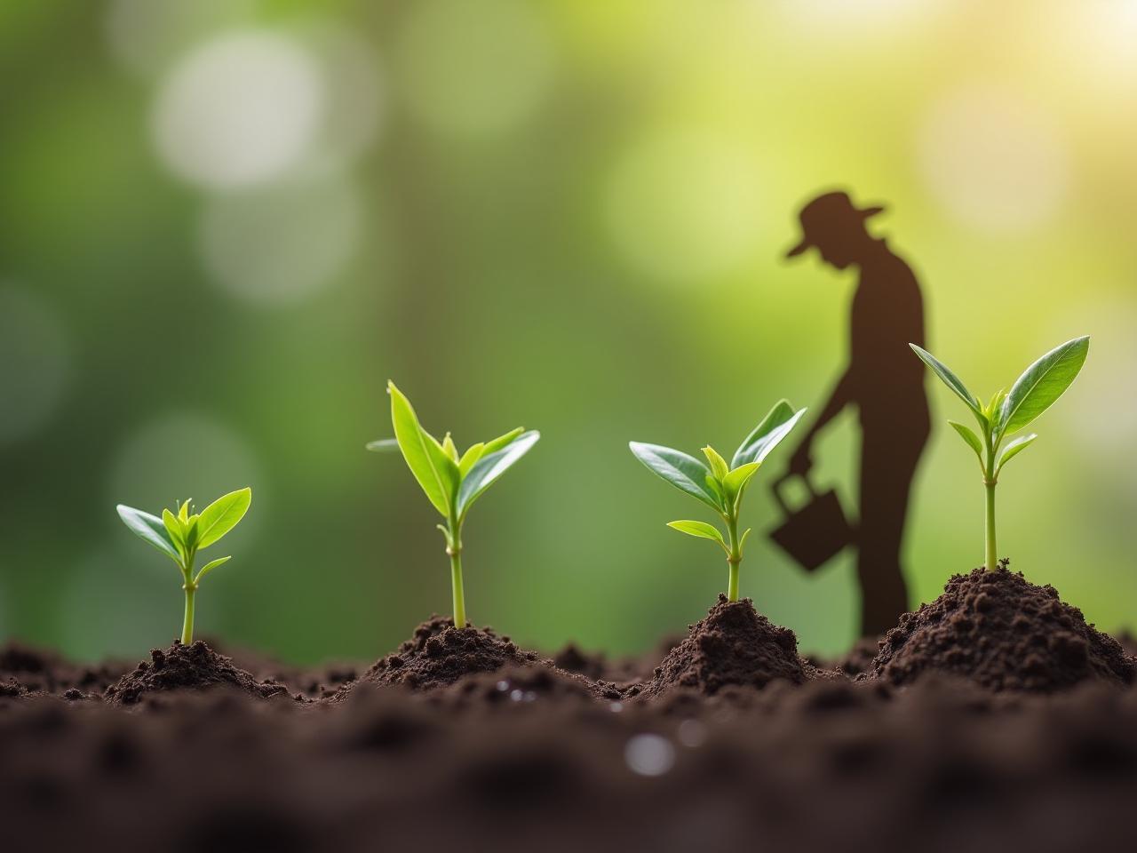 An image depicting a gardener planting seeds. Some seeds sprout, others dont, illustrating the concept of probabilistic thinking in finance - not every effort yields immediate success, but consistent action increases the likelihood of long-term growth.