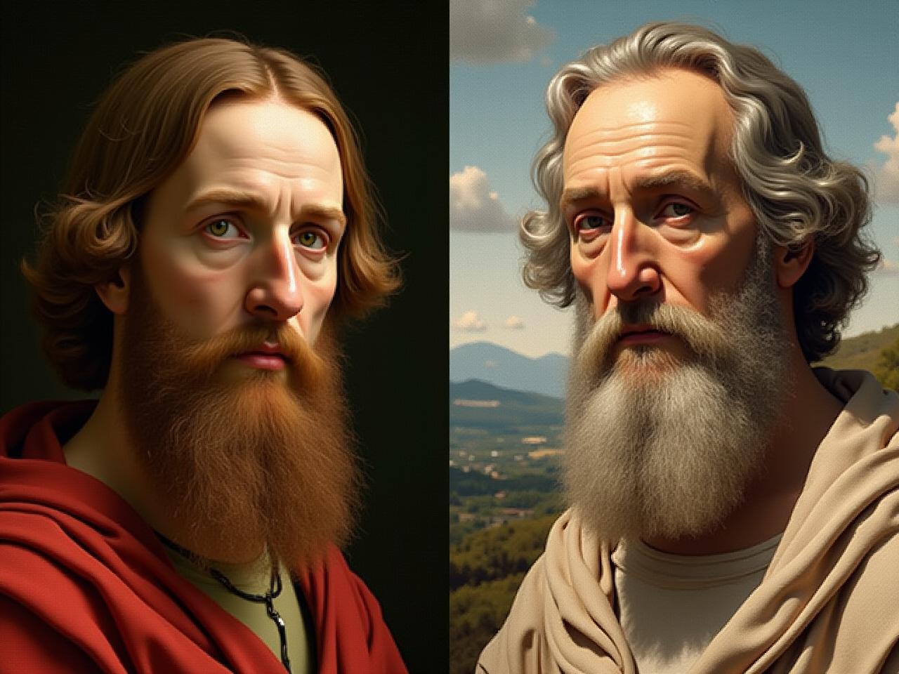 A split image showing a famous artwork on one side and a derivative work by a modern artist on the other, illustrating the concept of imitate then innovate.
