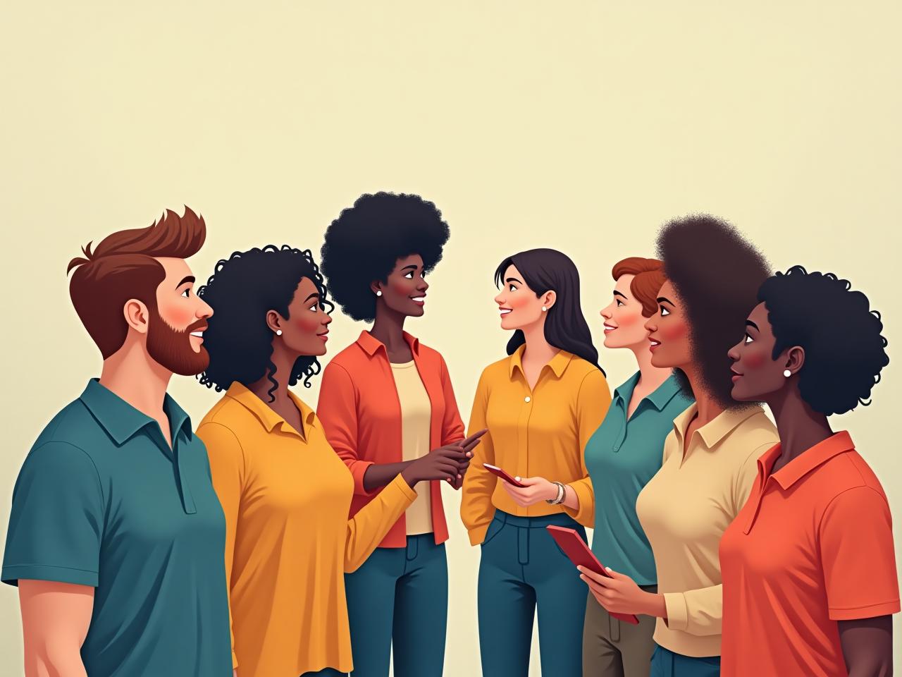 Diverse group of people communicating effectively, showcasing stylistic flexibility and empathy.
