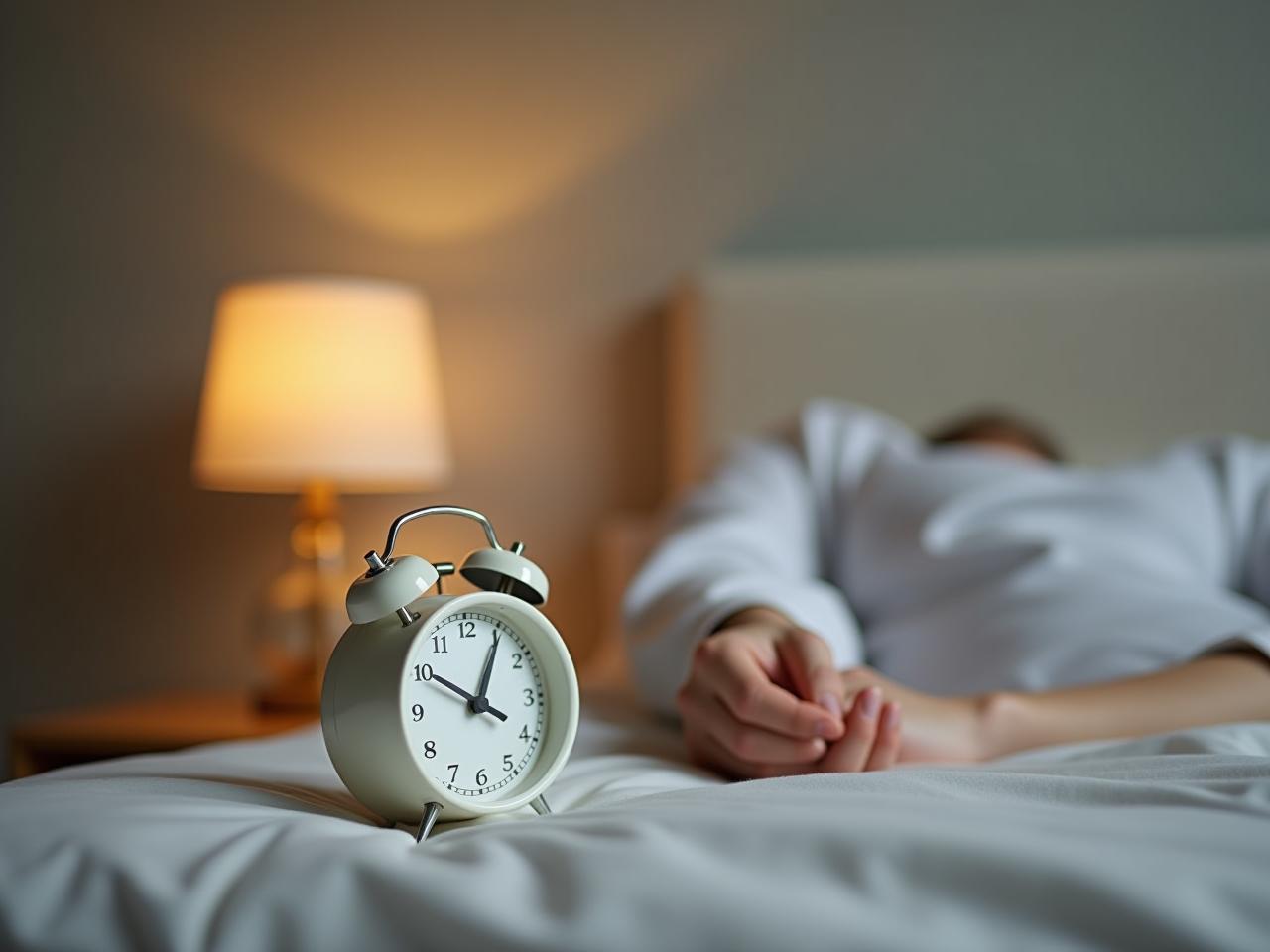 A person setting an alarm clock on their nightstand, symbolizing the concept of a morning routine and commitment.