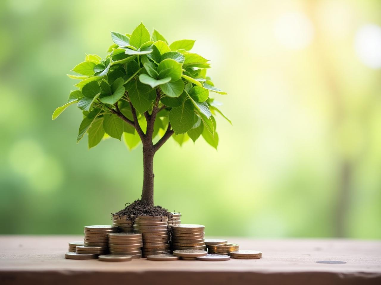 Image of a tree growing out of coins, representing financial growth and investment, symbolizing the concepts from The Simple Path to Wealth.