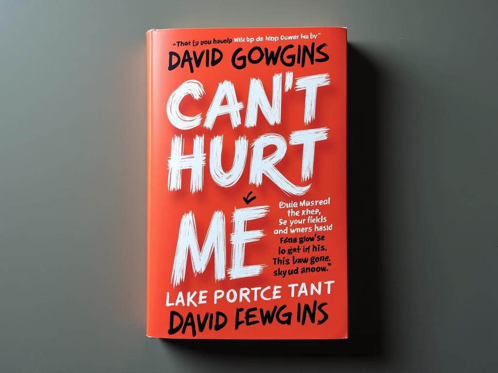 David Goggins Cant Hurt Me book cover with motivational quote about mental toughness and resilience.