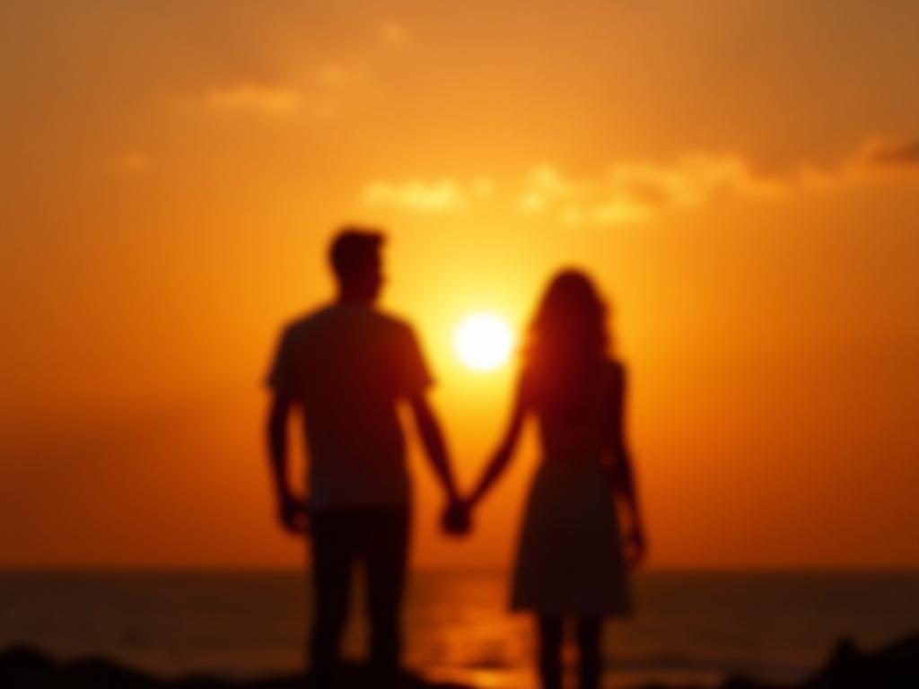 A photo depicting a couple holding hands facing a sunset. The photo represents hope and resilience in a relationship.