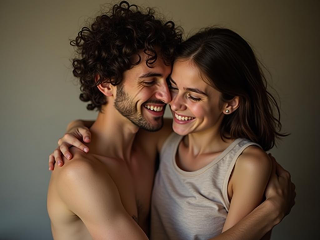 A person hugging another person with a warm and supportive expression, symbolizing unconditional love and acceptance. The background is blurred to emphasize the connection between the two individuals.
