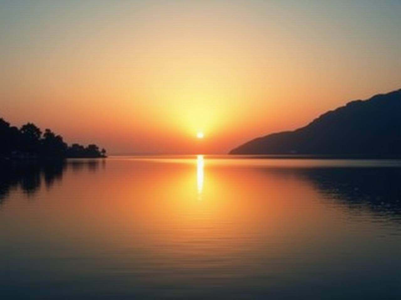 Sunrise over a calm lake, symbolizing the peaceful and productive early morning hours