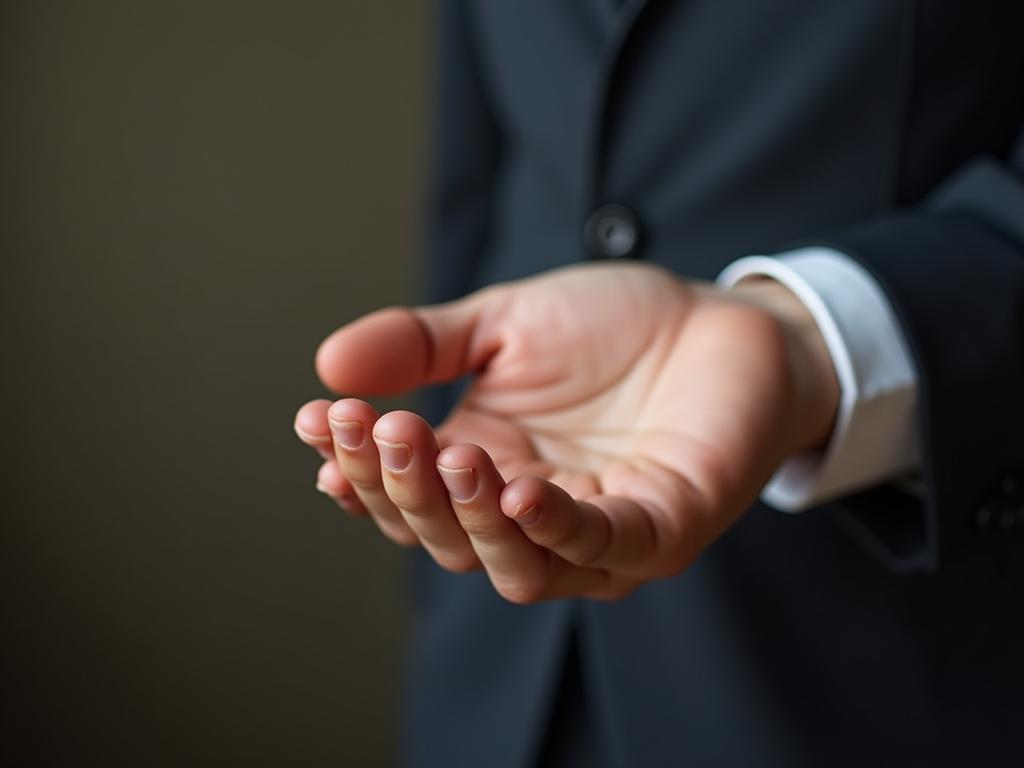 A person extending a hand in reconciliation, symbolizing honesty and taking responsibility for mistakes.