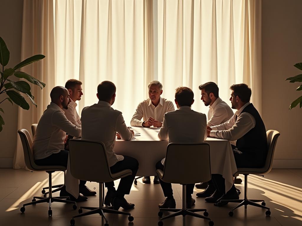 A group of people sitting around a table, discussing and supporting each other, symbolizing a personal support system.
