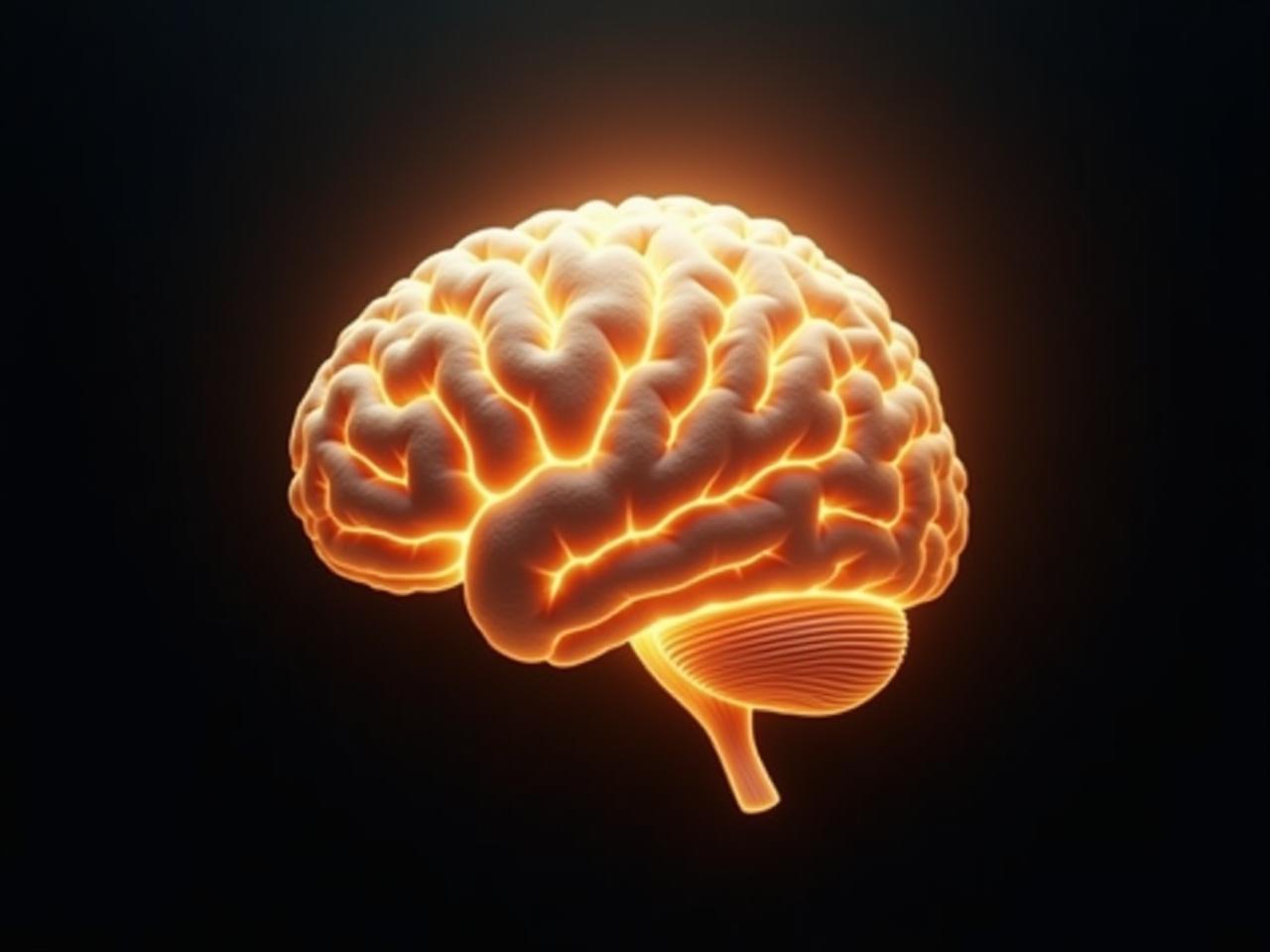 A brain made of light, shining brightly, symbolizing the power of the mind and consciousness.