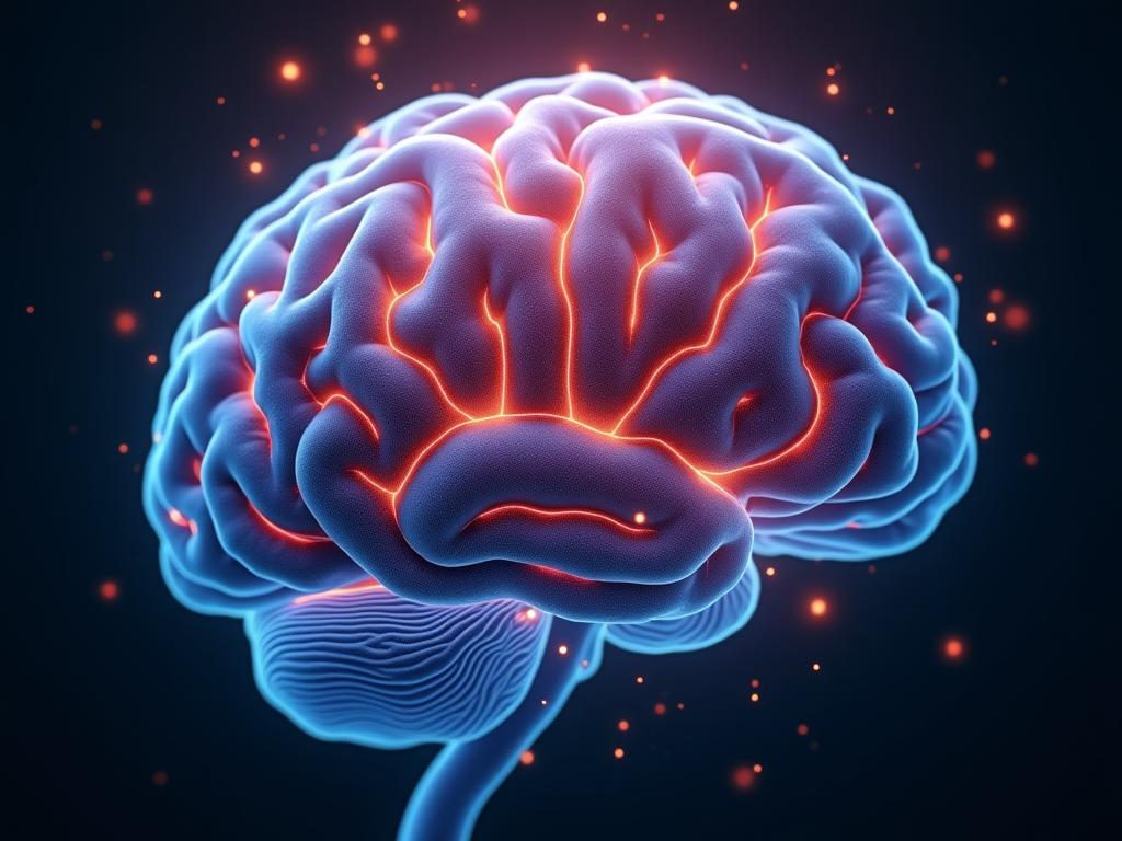 Close-up of a brain with colorful sensory input representing neuroplasticity and sensory engagement.