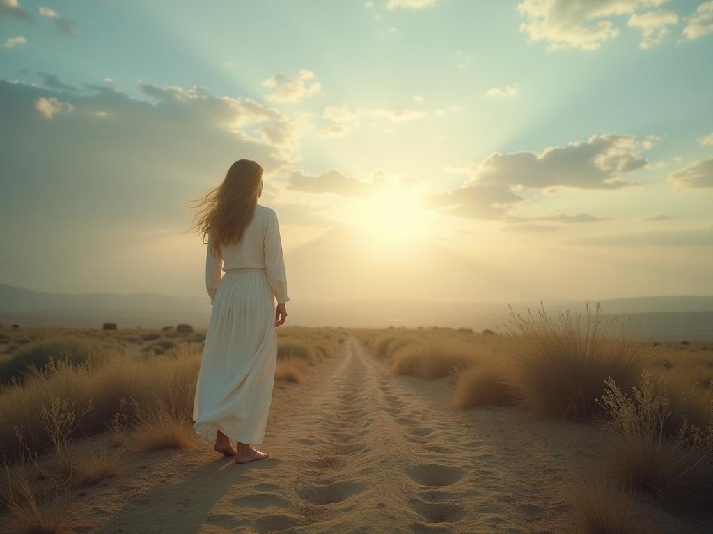 A calm and serene landscape representing the power of living in the present moment.