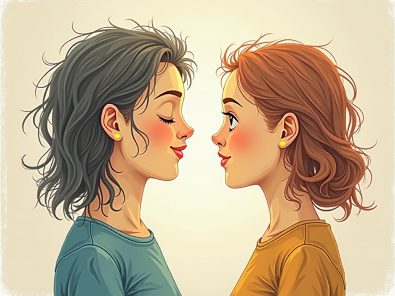 Two people connecting through empathetic communication, symbolizing the core principles of Nonviolent Communication (NVC).