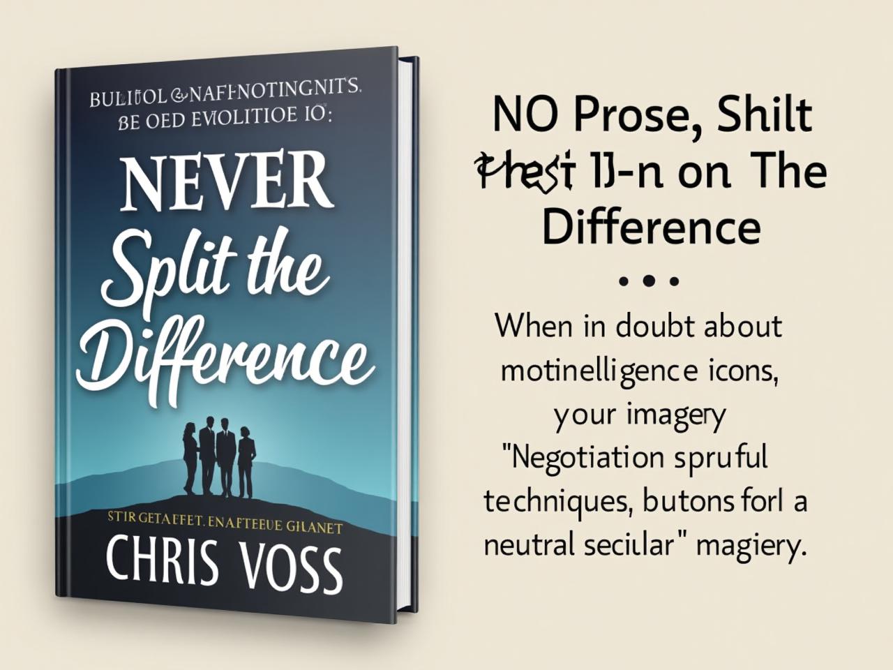 Image of Chris Vosss book Never Split the Difference with a focus on emotional intelligence and negotiation techniques.