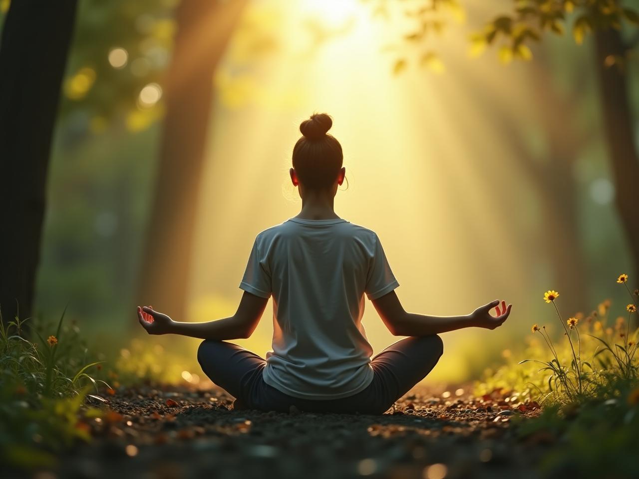 A person meditating in nature, representing emotional mapping and mindfulness.