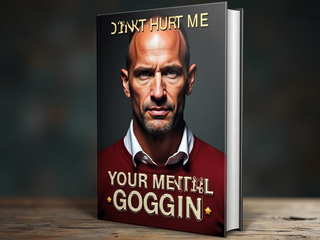 David Goggins book cover Cant Hurt Me with a determined looking David Goggins and motivational text overlayed Unlock Your Mental Toughness