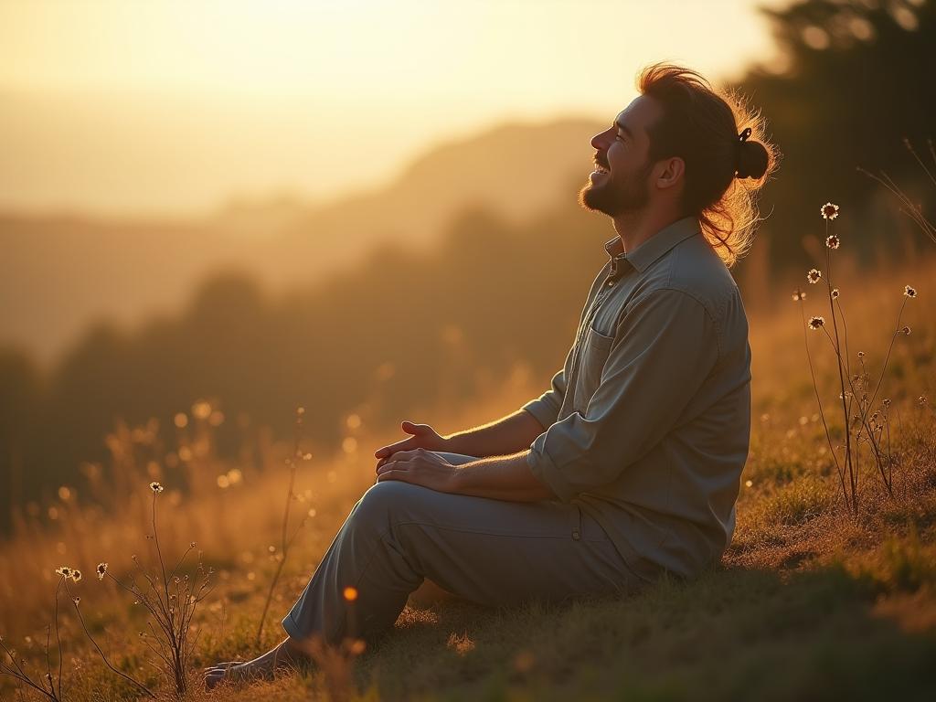 Image of a person taking a peaceful break in nature, representing the concept of rest and rejuvenation.
