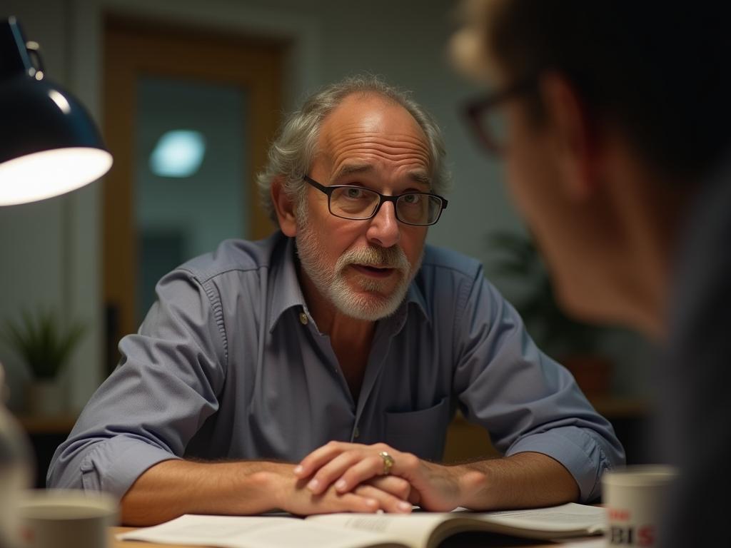 Person looking energized and focused on a task.