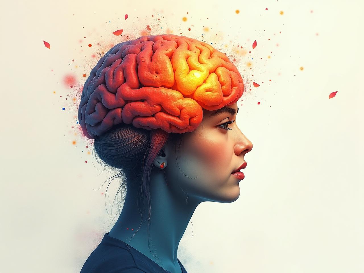 Abstract image showing the connection between the brain and emotions, symbolizing emotional intelligence and self-awareness.